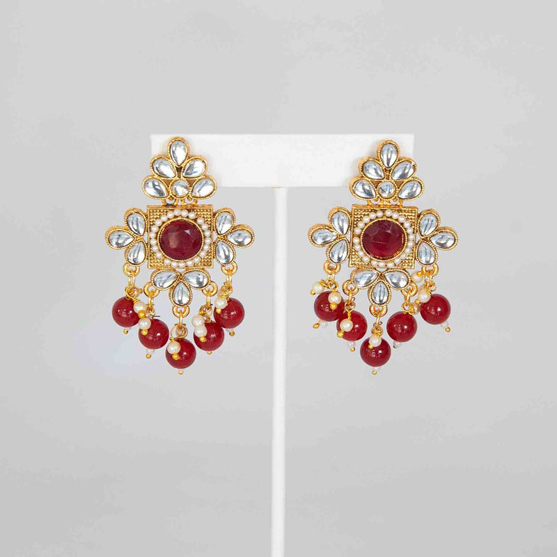 Red Amrita jewelry set: earrings - Romikas