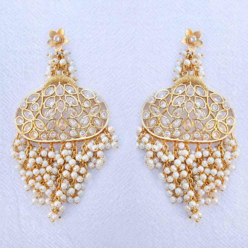 Sukoon crystal and pearl earrings - Romikas